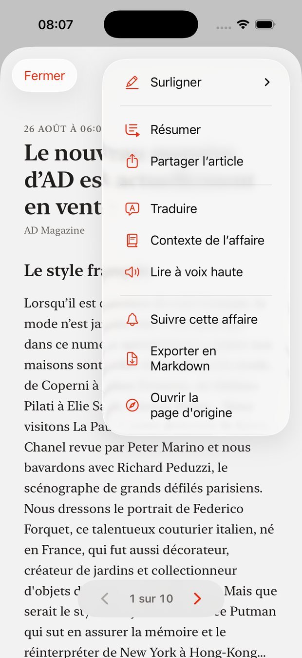 Aurore — Surligner, résumer, traduire, écouter.