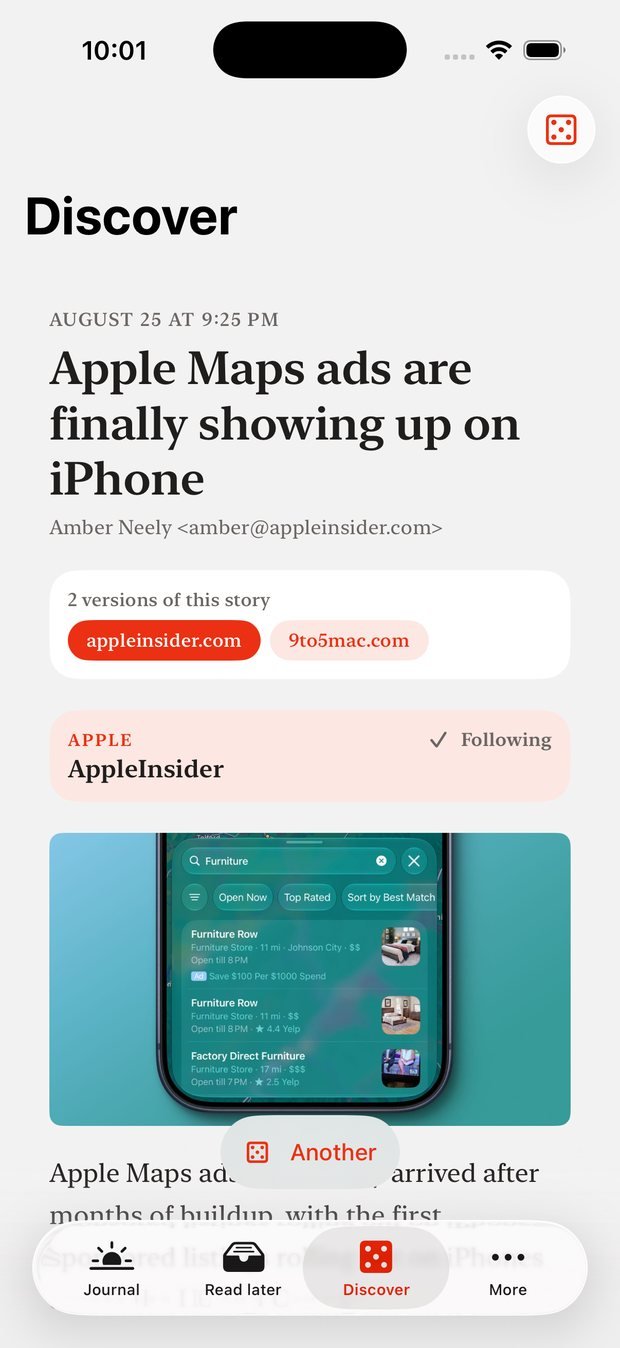 Aurore — Discover: a story at random, from outside your sources.