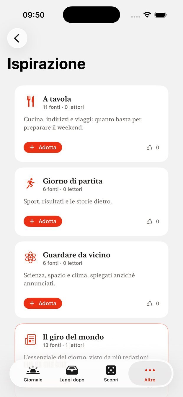 Aurore — Giornali già pronti, da adottare con un gesto.