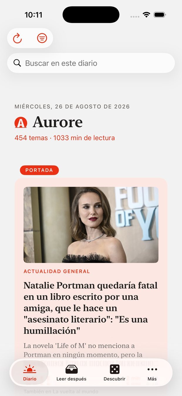 Aurore — El diario de hoy, un tema por tarjeta.