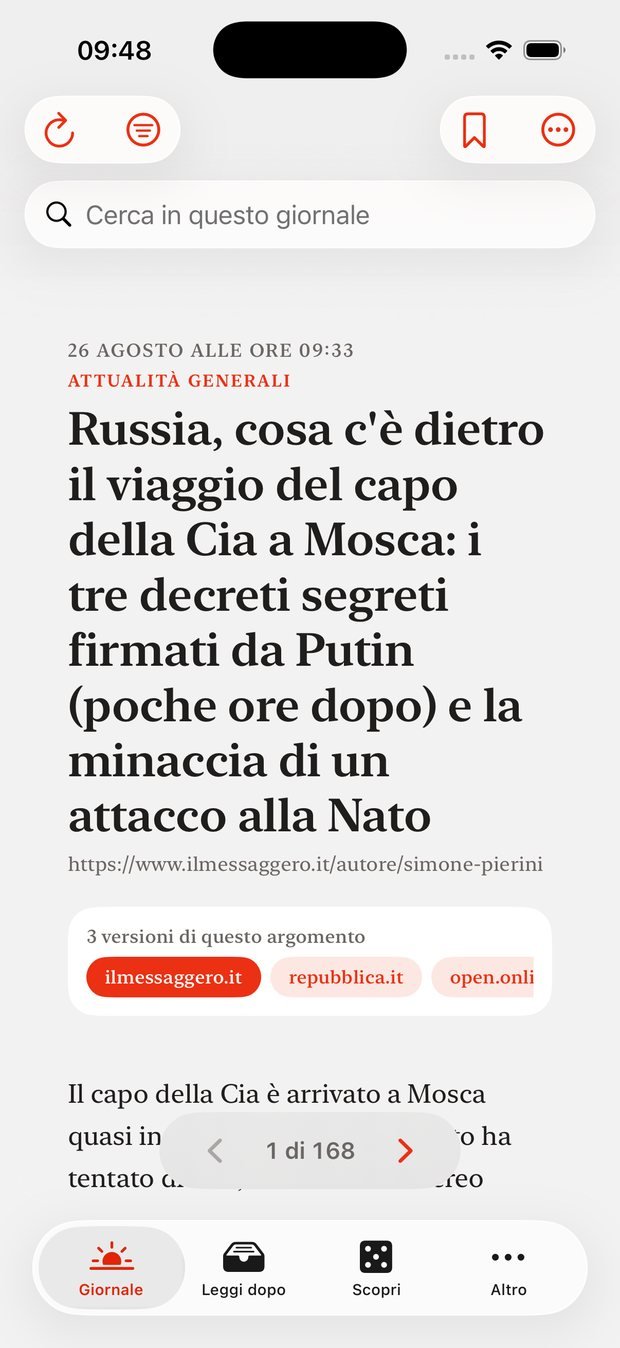 Aurore — La rivista: una pagina per argomento, che si volta.