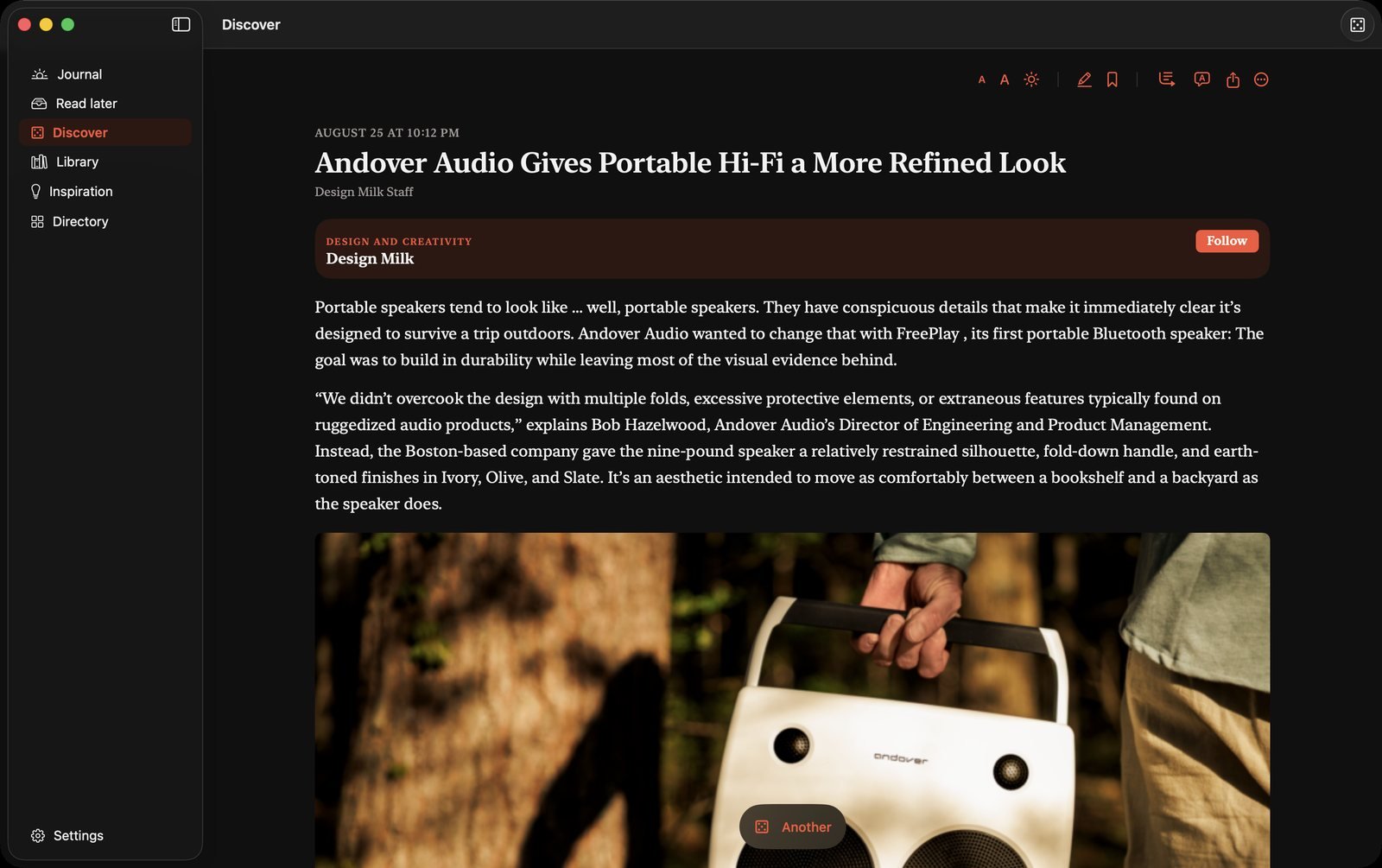 Aurore — Discover: a story drawn at random, from outside your sources.